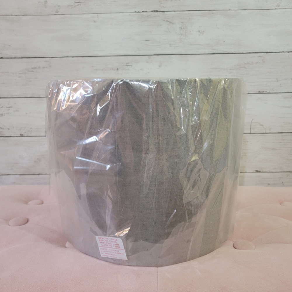 Light Gray Linen Look Drum Lamp Shade Spider Fitter 11x9 Inch Modern Decor - Picture 2 of 7